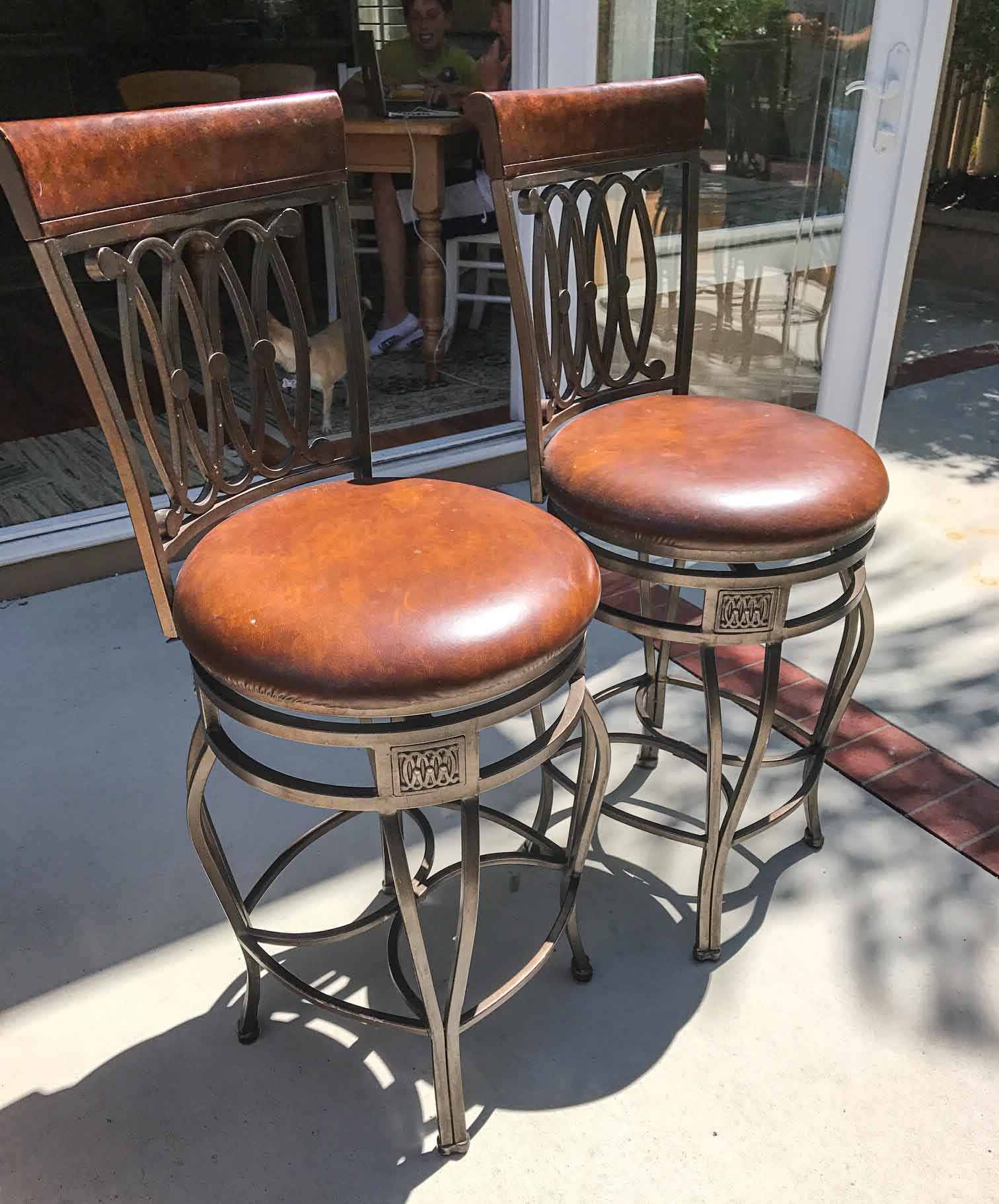 reupholster leather bar stool